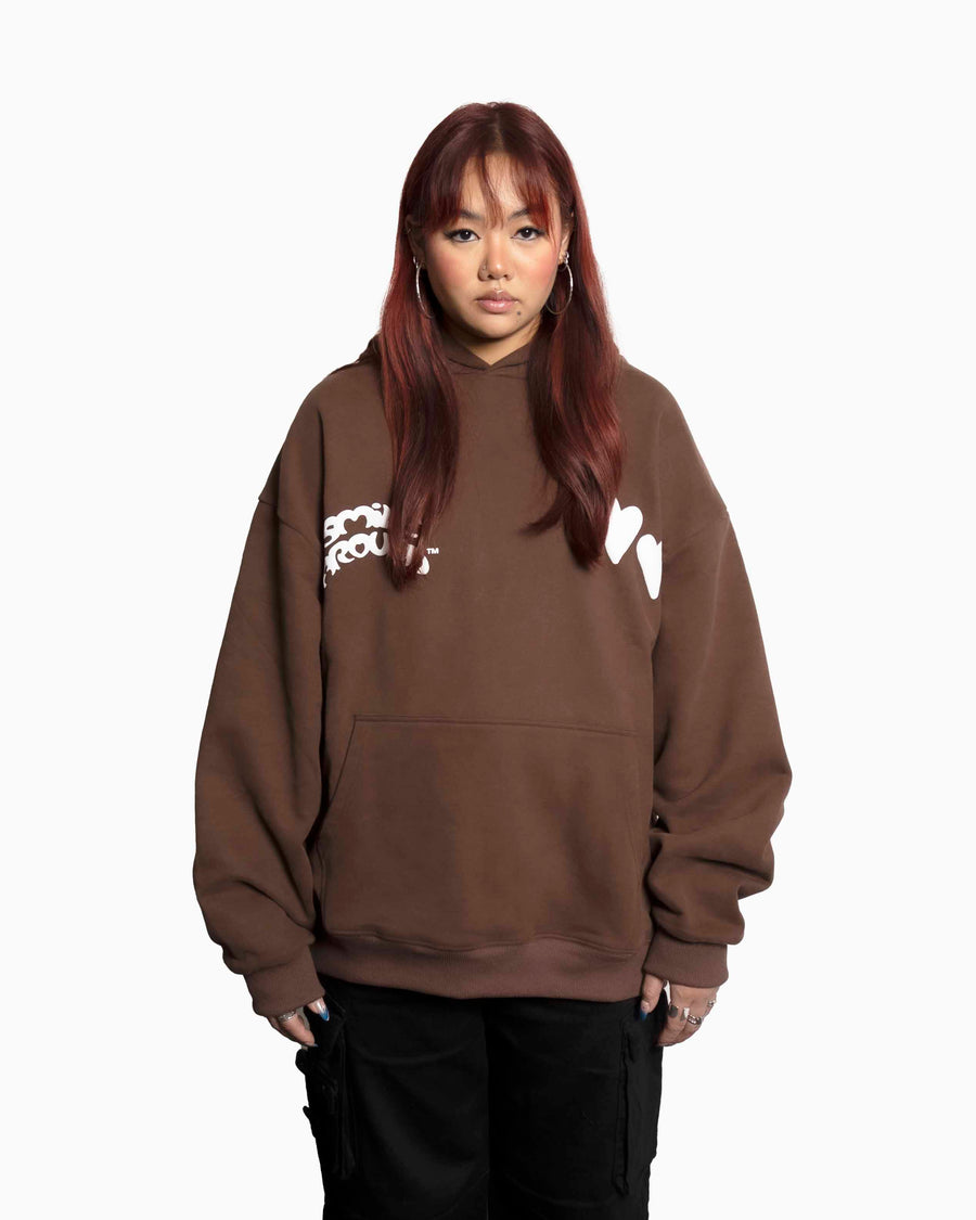 Hidden Hearts Hoodie Brown